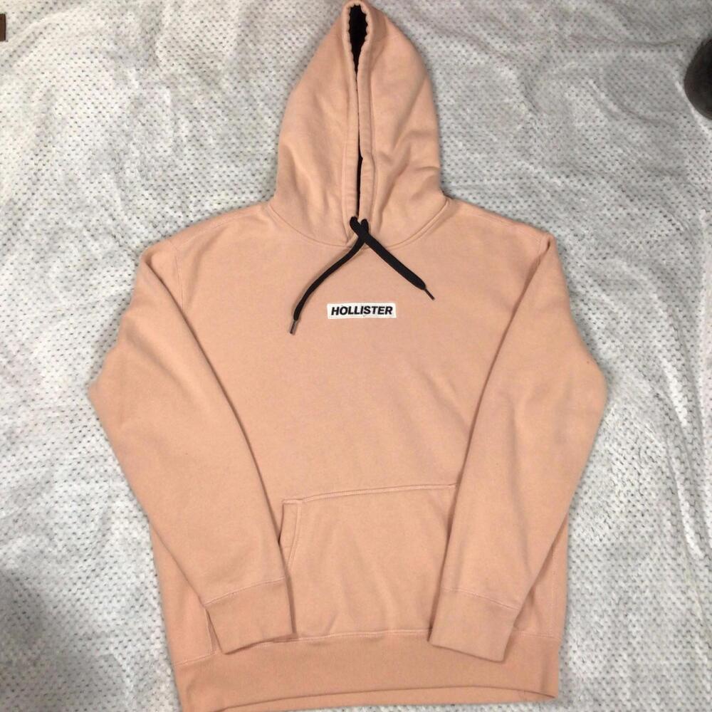 Hollister Hoodie XL Peach Pullover Sweatshirt Fleece Lined Casual Streetwear